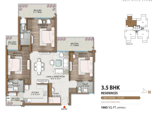 3.5bhk unit plan