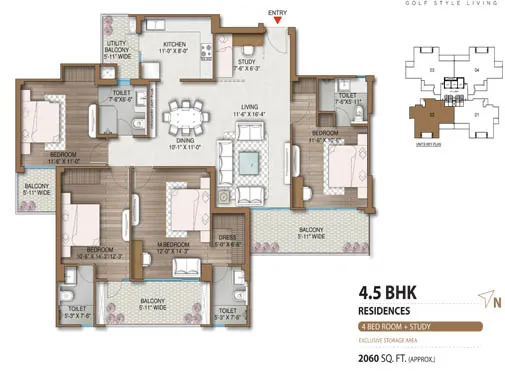 4.5bhk unit plan