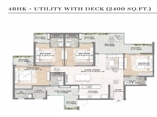 4bhk+deck unit plan