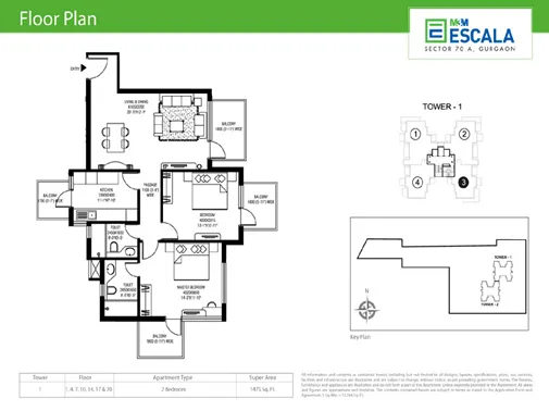 2 bhk unit plan