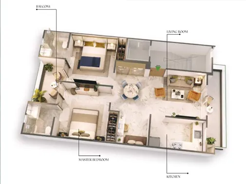 2 bhk unit plan