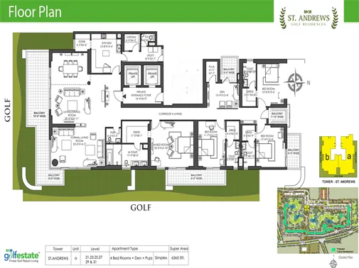 4 bhk unit plan